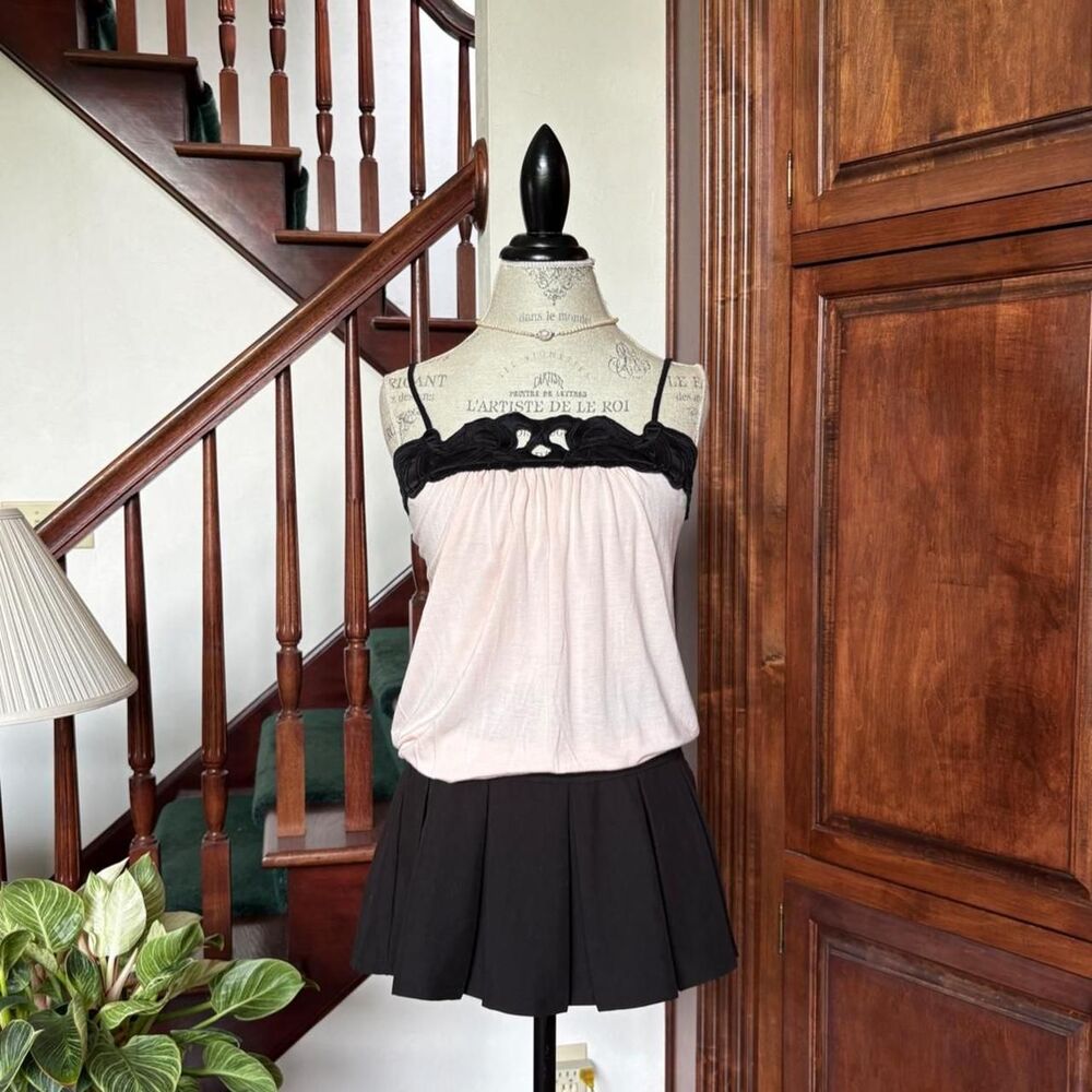 Express Women's Pink and Black Blouse